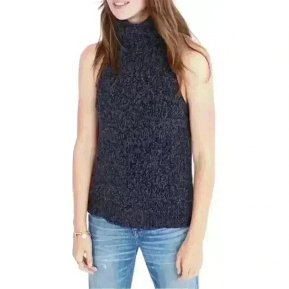 Madewell Marled Sleeveless Turtleneck Sweater - Picture 1 of 9